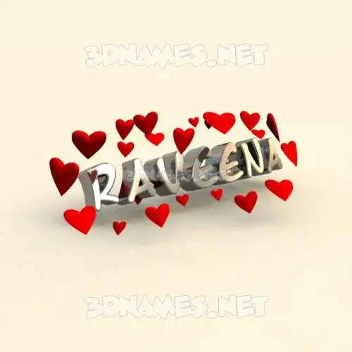 raveena in In Love style - 3D name wallpaper