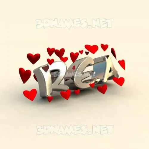 rea in In Love style - 3D name wallpaper