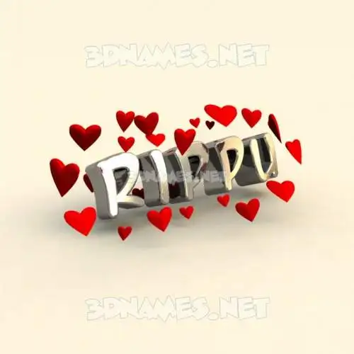 rippu in In Love style - 3D name wallpaper