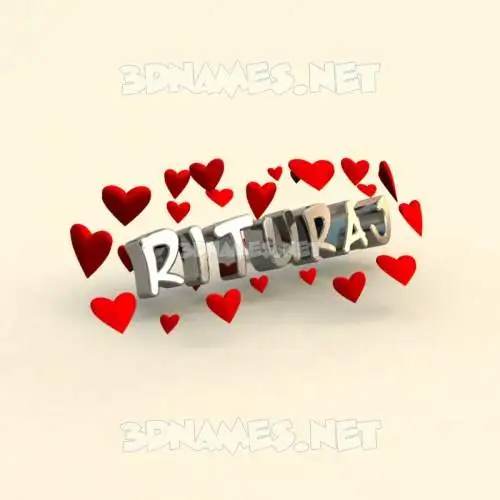 rituraj in In Love style - 3D name wallpaper