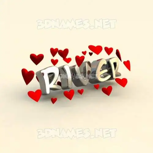 river in In Love style - 3D name wallpaper river in In Love style - 3D name wallpaper
