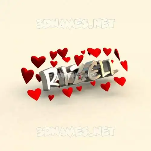 rizell in In Love style - 3D name wallpaper rizell in In Love style - 3D name wallpaper