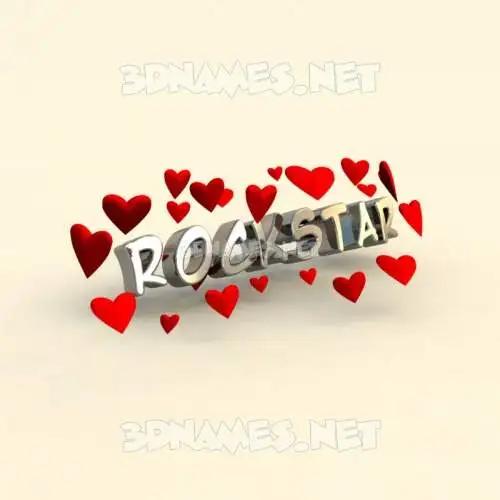 rockstar in In Love style - 3D name wallpaper