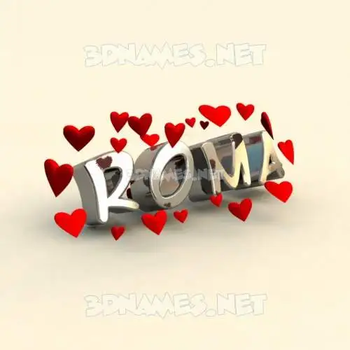 roma in In Love style - 3D name wallpaper