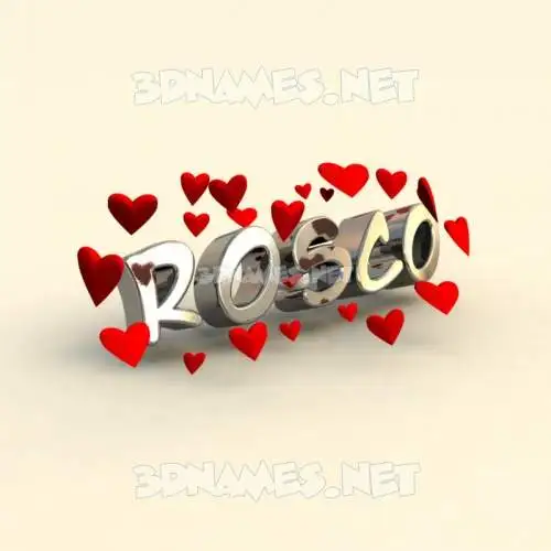 rosco in In Love style - 3D name wallpaper