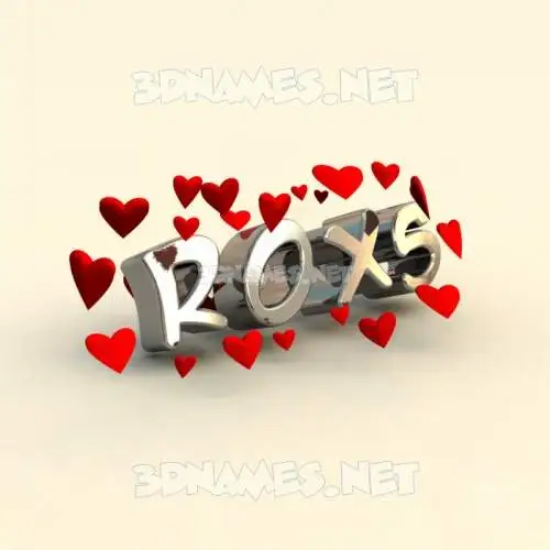roxs in In Love style - 3D name wallpaper