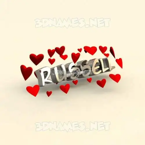russell in In Love style - 3D name wallpaper russell in In Love style - 3D name wallpaper