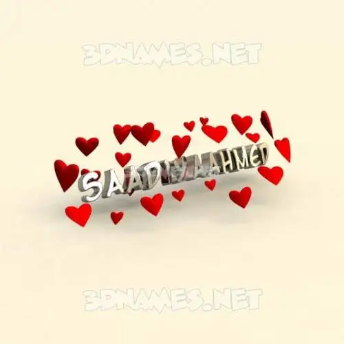 saadiyaahmed in In Love style - 3D name wallpaper