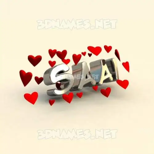saai in In Love style - 3D name wallpaper