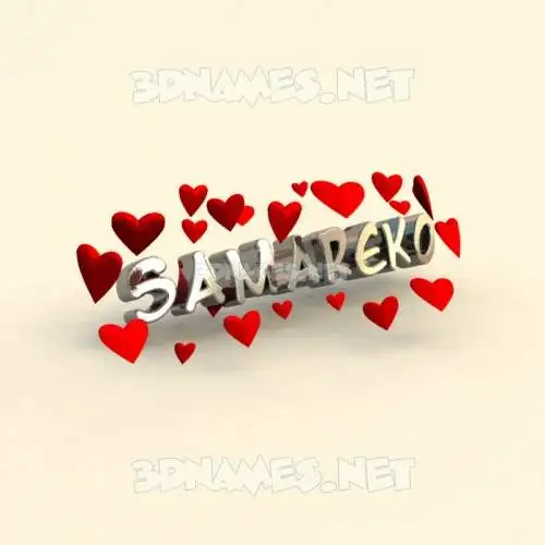 samareko in In Love style - 3D name wallpaper