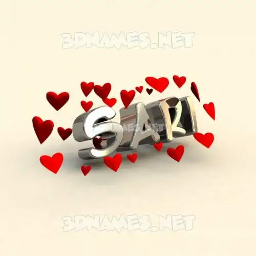 sari in In Love style - 3D name wallpaper