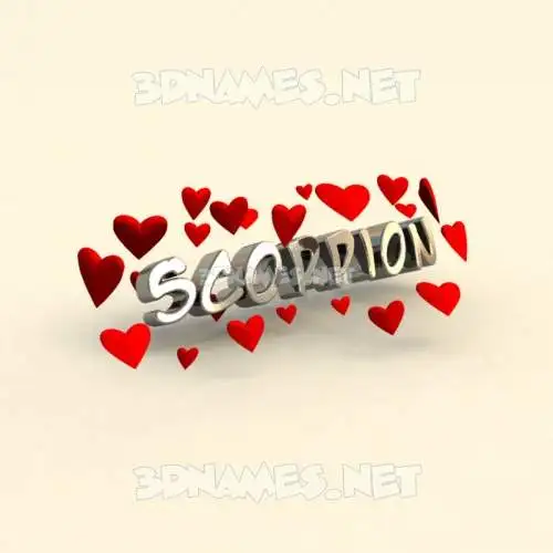 scorpion in In Love style - 3D name wallpaper