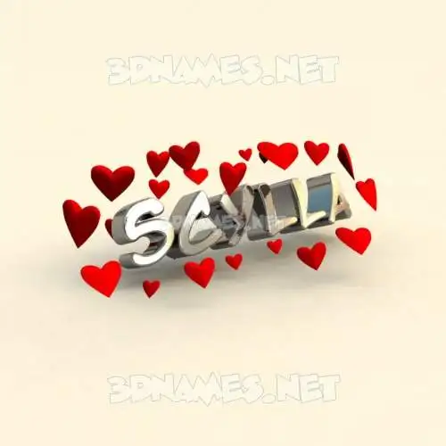 scylla in In Love style - 3D name wallpaper