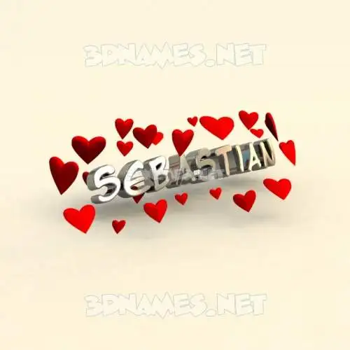 sebastian in In Love style - 3D name wallpaper sebastian in In Love style - 3D name wallpaper
