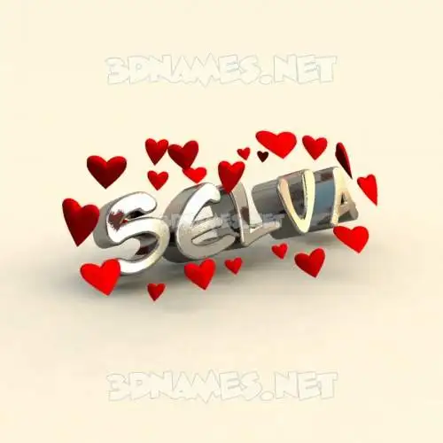 selva in In Love style - 3D name wallpaper