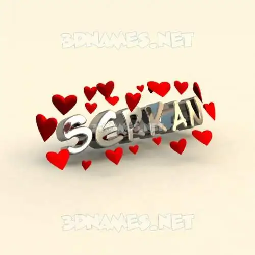 serkan in In Love style - 3D name wallpaper
