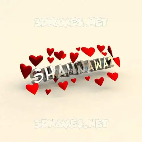 shahnawaz in In Love style - 3D name wallpaper