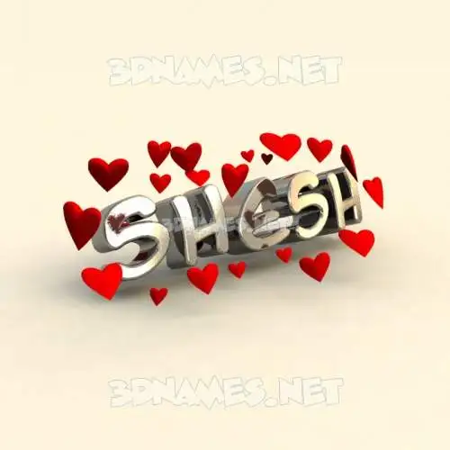 shesh in In Love style - 3D name wallpaper