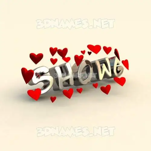 showg in In Love style - 3D name wallpaper