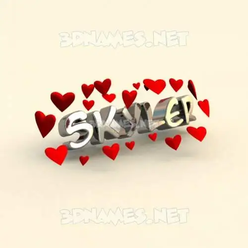 skyler in In Love style - 3D name wallpaper