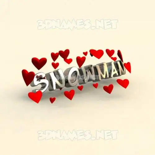 snowman in In Love style - 3D name wallpaper