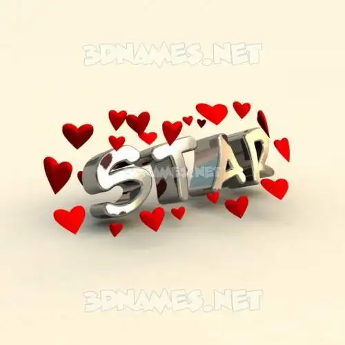 star in In Love style - 3D name wallpaper