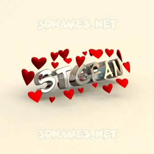 stefan in In Love style - 3D name wallpaper
