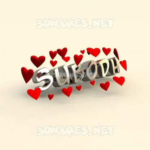 subodh in In Love style - 3D name wallpaper
