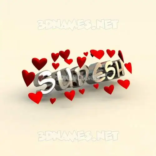 sudesh in In Love style - 3D name wallpaper