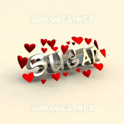 sugar in In Love style - 3D name wallpaper