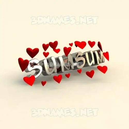sumsum in In Love style - 3D name wallpaper