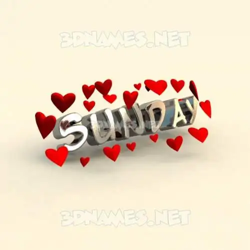 sunday in In Love style - 3D name wallpaper sunday in In Love style - 3D name wallpaper