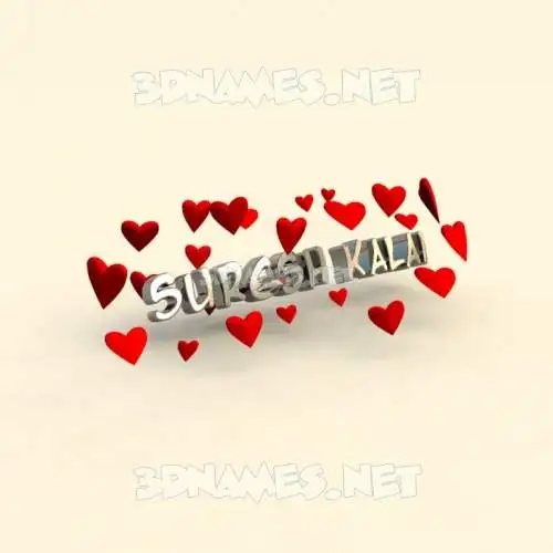 suresh kalai in In Love style - 3D name wallpaper