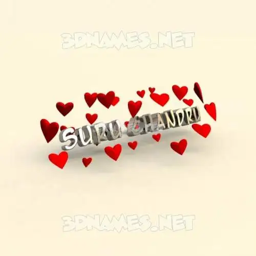 suru chandru in In Love style - 3D name wallpaper
