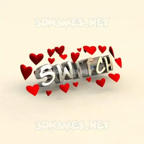 switch in In Love style - 3D name wallpaper
