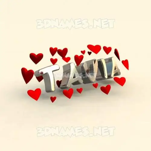 tavia in In Love style - 3D name wallpaper