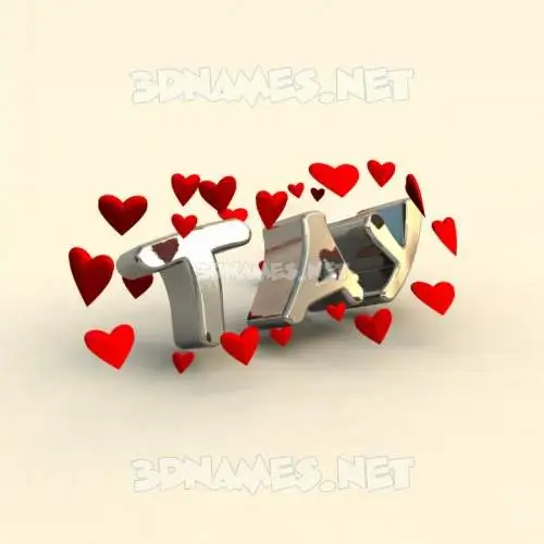 tay in In Love style - 3D name wallpaper