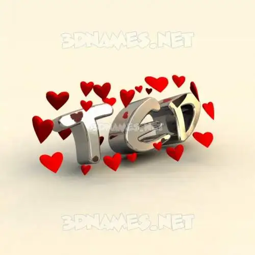 ted in In Love style - 3D name wallpaper