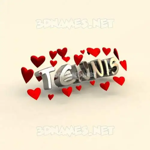 tennis in In Love style - 3D name wallpaper tennis in In Love style - 3D name wallpaper