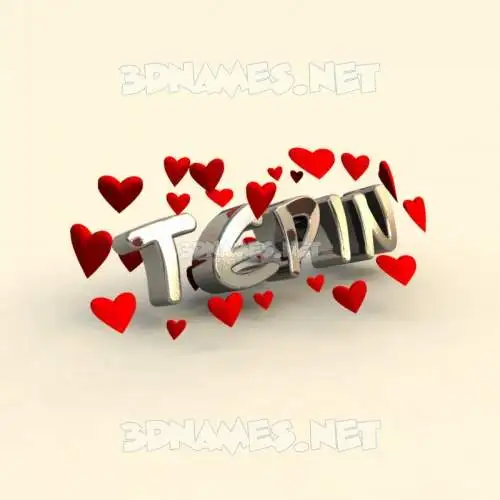 tepin in In Love style - 3D name wallpaper