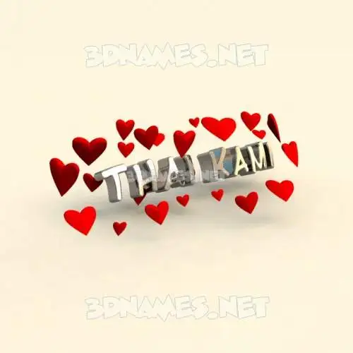 thai kami in In Love style - 3D name wallpaper