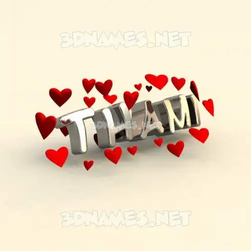 thami in In Love style - 3D name wallpaper