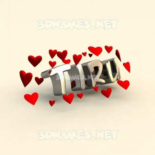 tiru in In Love style - 3D name wallpaper