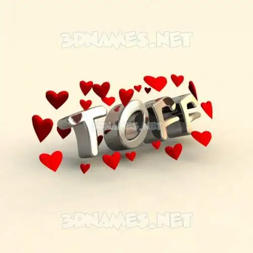 toff in In Love style - 3D name wallpaper toff in In Love style - 3D name wallpaper