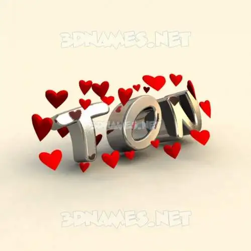 ton in In Love style - 3D name wallpaper