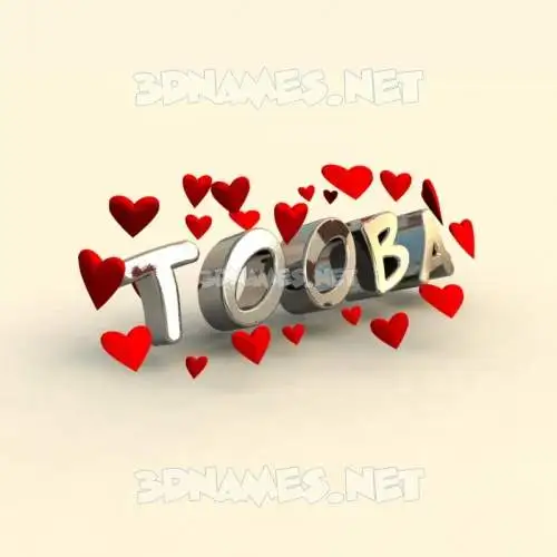 tooba in In Love style - 3D name wallpaper