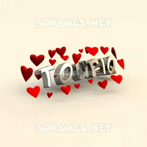 toufiq in In Love style - 3D name wallpaper
