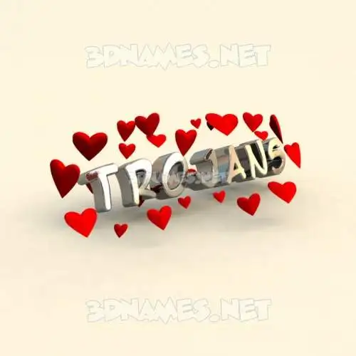 trojans in In Love style - 3D name wallpaper trojans in In Love style - 3D name wallpaper