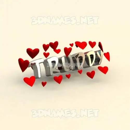 truddy in In Love style - 3D name wallpaper