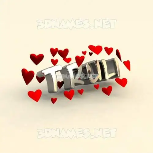 truli in In Love style - 3D name wallpaper